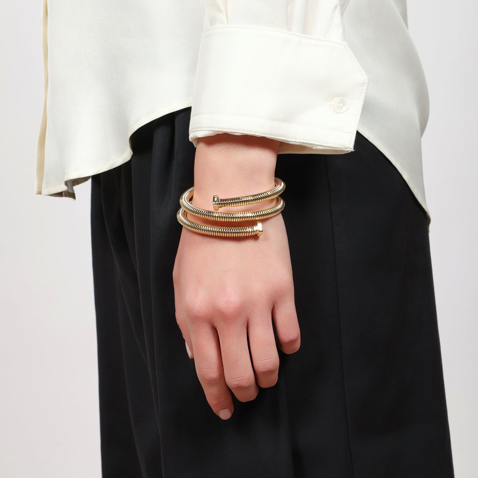 UNOAERRE | Bracciale Tubogas tre giri dorato | 2849