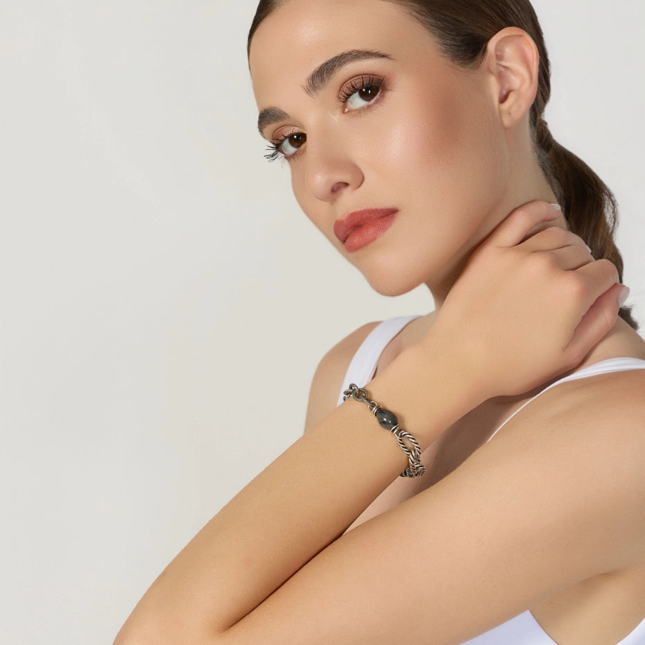UNOAERRE | Bracciale Torchon e Agata Striata | 2887