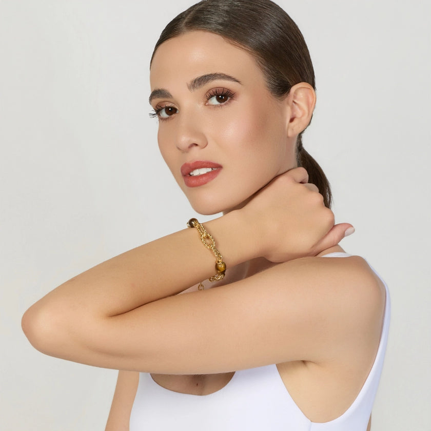 UNOAERRE | Bracciale Torchon e Occhio di Tigre | 2888