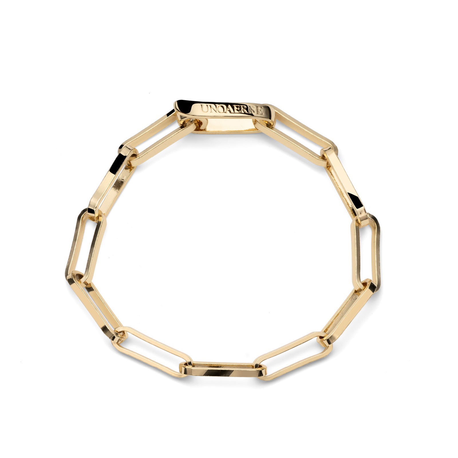 UNOAERRE | Bracciale catena paper clip dorata | 1969