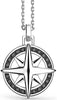 Zancan | Regata Kompass Collana in argento con pendente rosa dei venti e pietre nere | EXC547