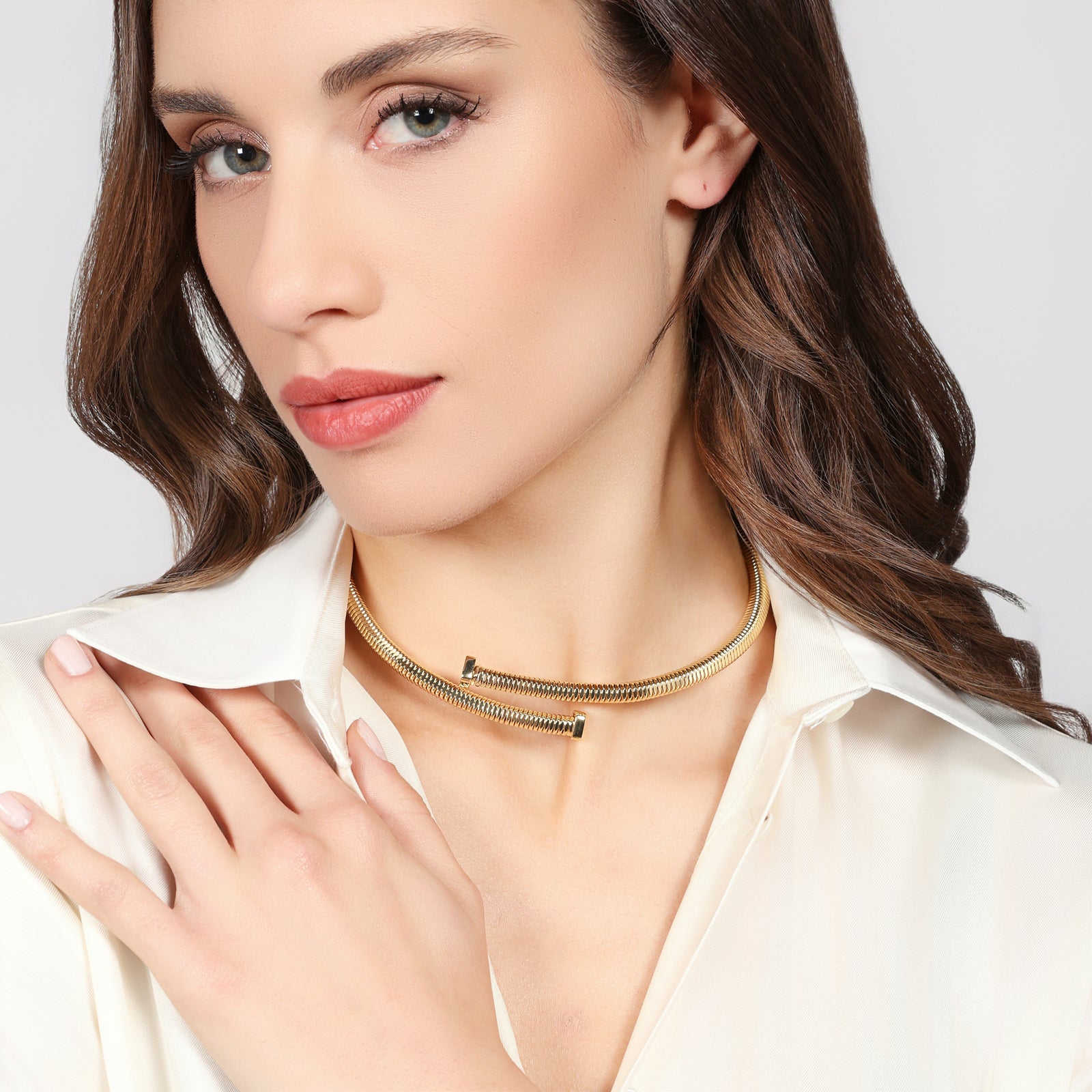 UNOAERRE | Collana contrarié Tubogas dorata | 2858