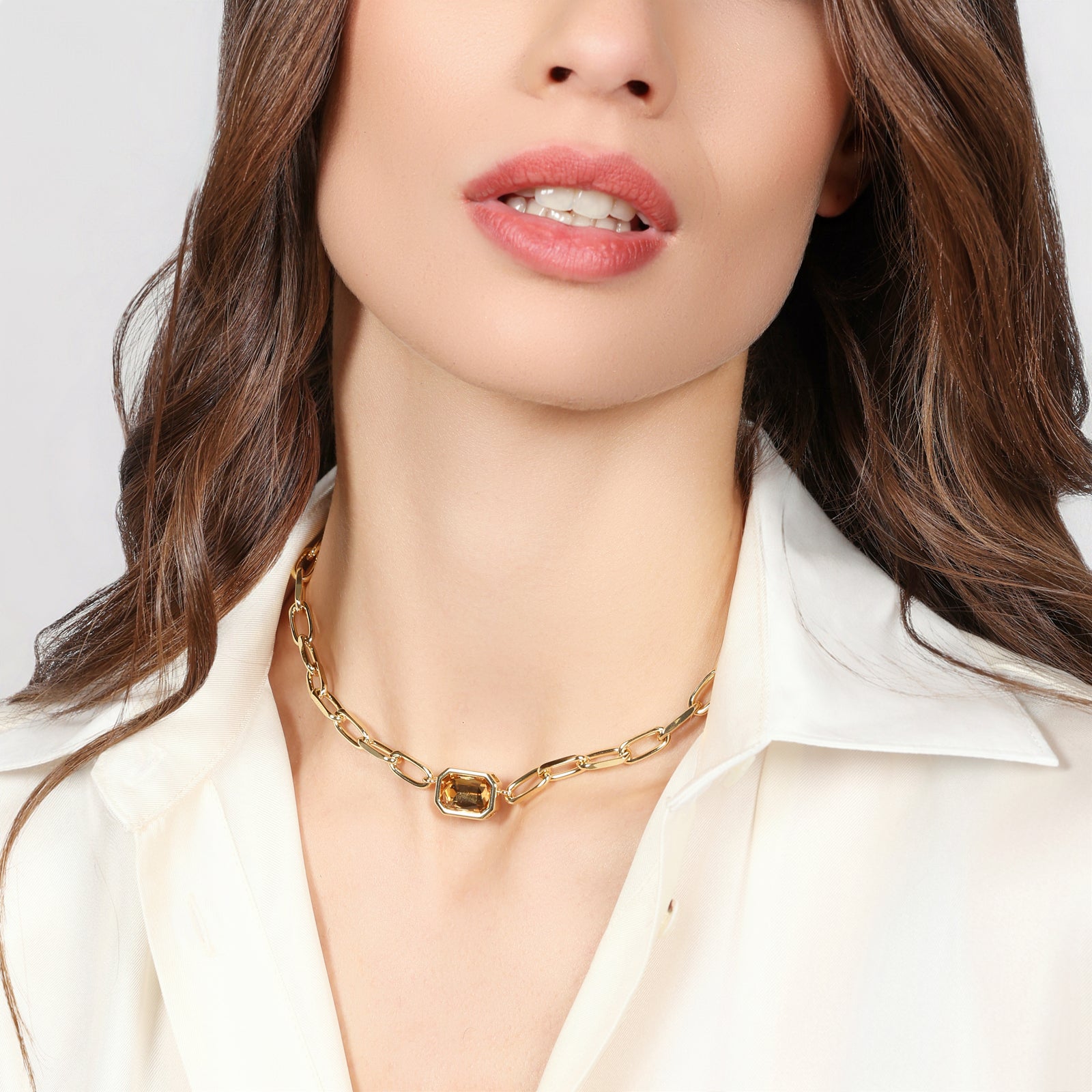 UNOAERRE | Collana catena Joya cristallo giallo | 2831