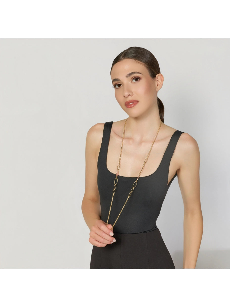 UNOAERRE | Collana Lunga Joya con Occhio di Gatto Rosa | 2899