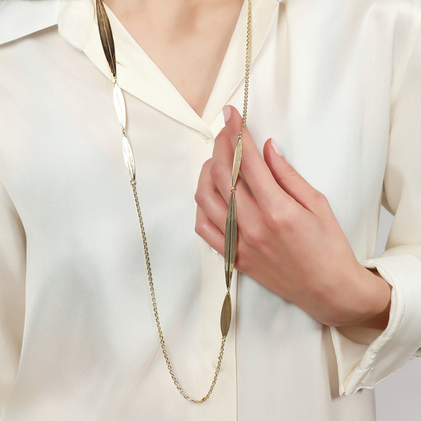 UNOAERRE | Collana lunga foglie | 2804