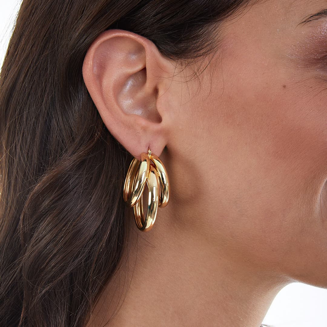 UNOAERRE | Orecchini in bronzo dorato | 1963