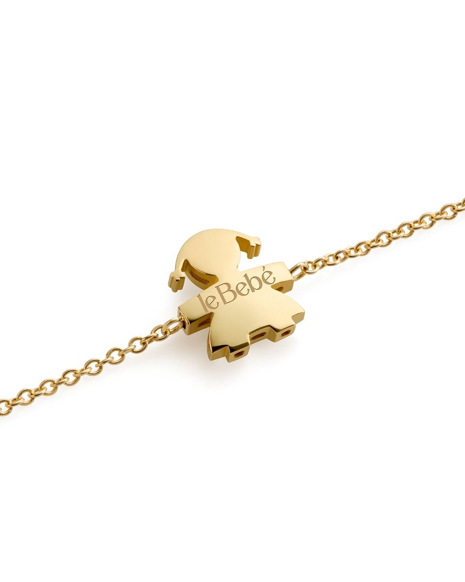 leBebé | Bracciale I Tesorini Big con sagoma bimba in oro giallo | LBB907