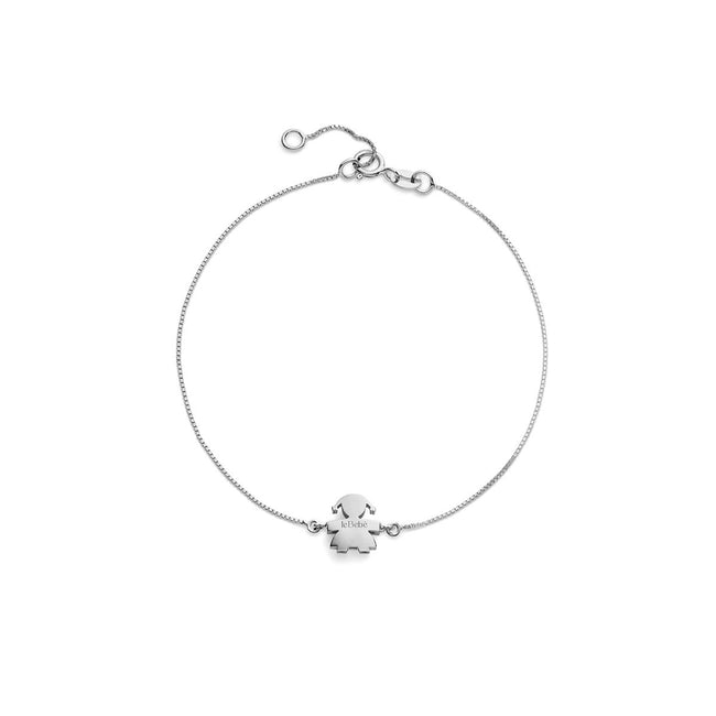 leBebé | Bracciale I Tesorini con sagoma bimba in oro bianco | LBB933