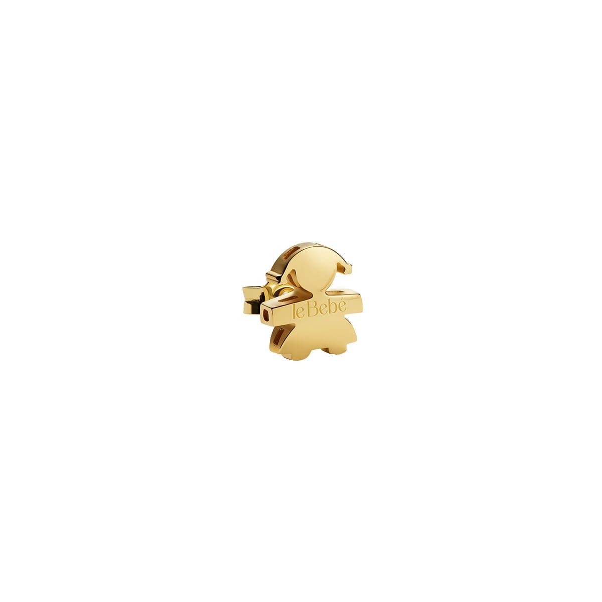 leBebé | Mono Orecchino I Tesorini con sagoma bimba in oro giallo | LBB949