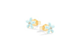 NANAN | Orecchini Margherite Azzurre Argento | NAN0496