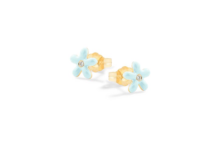 NANAN | Orecchini Margherite Azzurre Argento | NAN0496