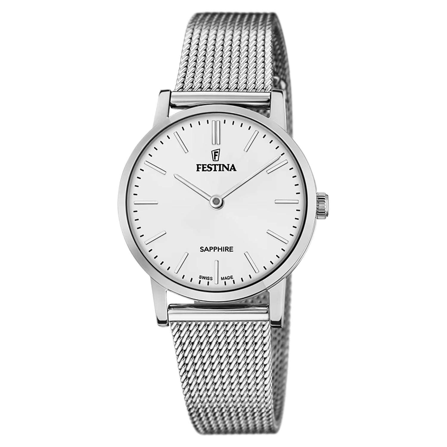 FESTINA | Orologio donna Swiss Made bianco cinturino in acciaio | F20015/1