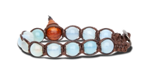 Tamashii® | Bracciale Classico (8mm) Agata Blu Chiaro Striata | BHS900-84