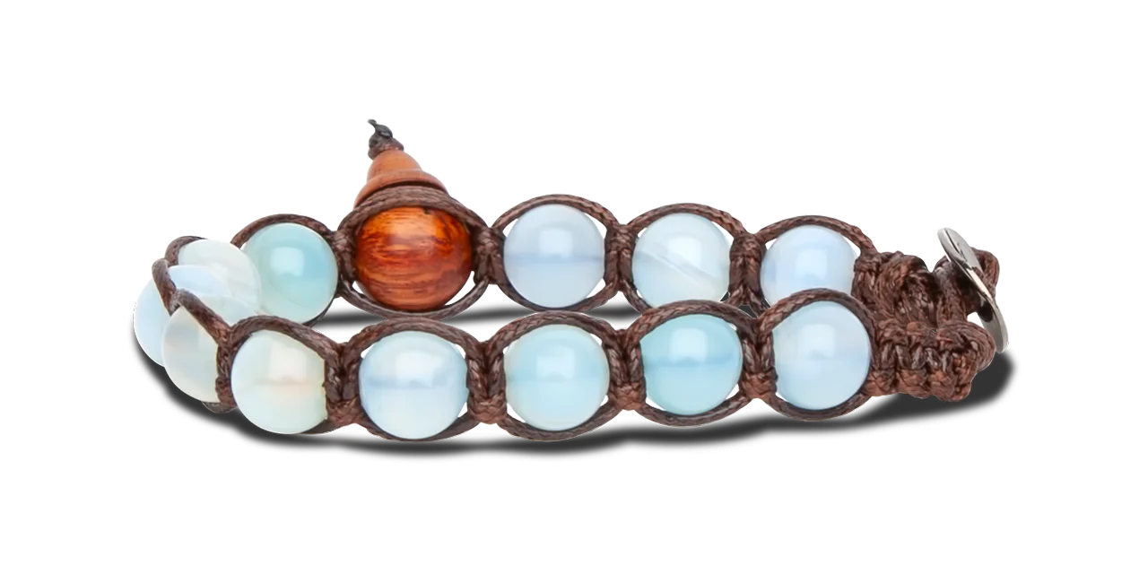 Tamashii® | Bracciale Classico (8mm) Agata Blu Chiaro Striata | BHS900-84