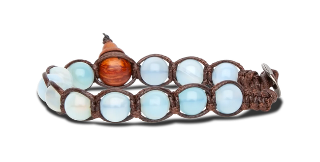 Tamashii® | Bracciale Classico (8mm) Agata Blu Chiaro Striata | BHS900-84