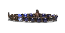 Tamashii® | Bracciale Classico (6mm) Agata Blu Scuro Striata | BHS601-216