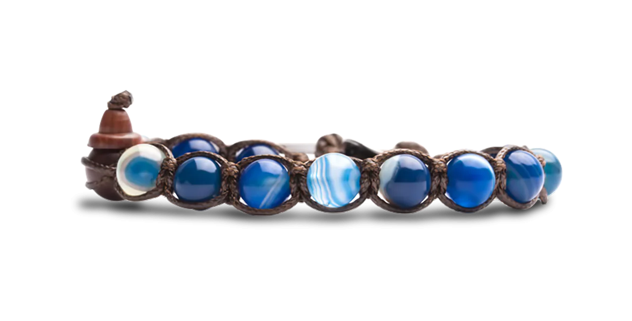 Tamashii® | Bracciale Classico (8mm) Agata Blu Striata | BHS900-141