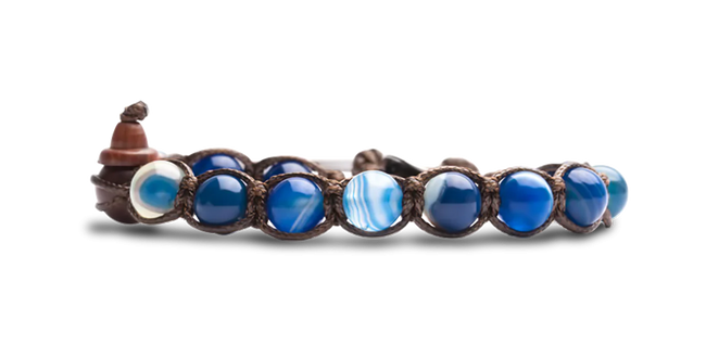 Tamashii® | Bracciale Classico (8mm) Agata Blu Striata | BHS900-141