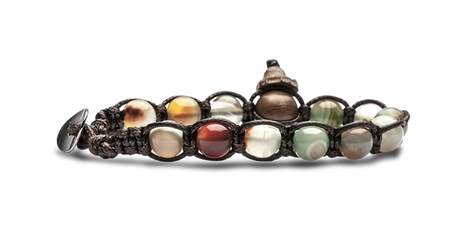 Tamashii® | Bracciale Classico (8mm) Agata Muschiata Striata | BHS900-162