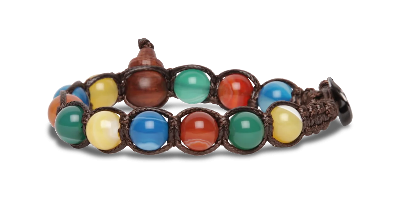 Tamashii® | Bracciale Classico (8mm) Agata Striata Mix Colori | BHS900-229