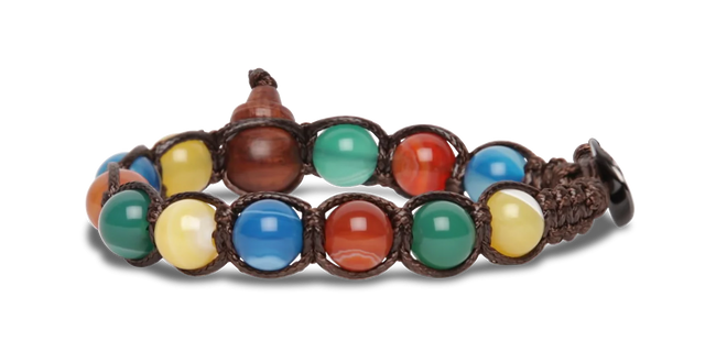 Tamashii® | Bracciale Classico (8mm) Agata Striata Mix Colori | BHS900-229