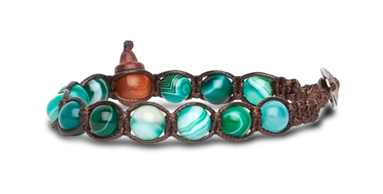 Tamashii® | Bracciale Classico (8mm) Agata Verde Persia Striata | BHS900-161