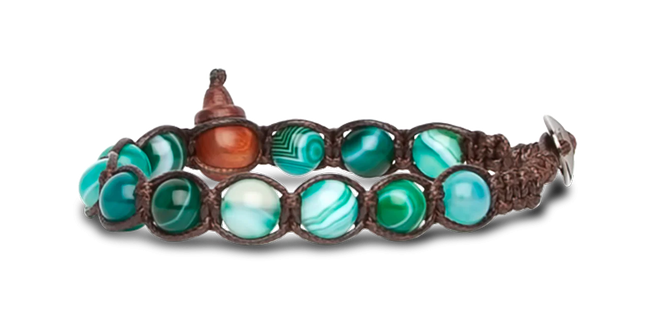 Tamashii® | Bracciale Classico (8mm) Agata Verde Persia Striata | BHS900-161