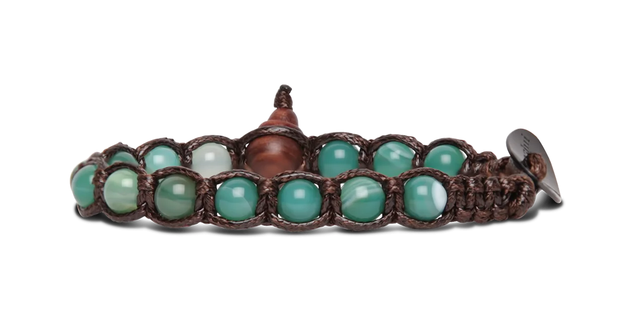 Tamashii® | Bracciale Classico (6mm) Giada Verde Striata | BHS601-140