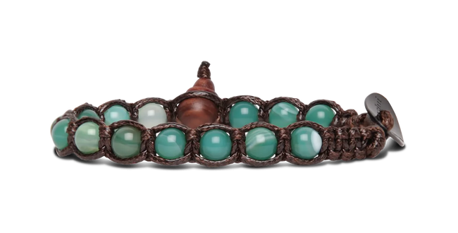 Tamashii® | Bracciale Classico (6mm) Giada Verde Striata | BHS601-140