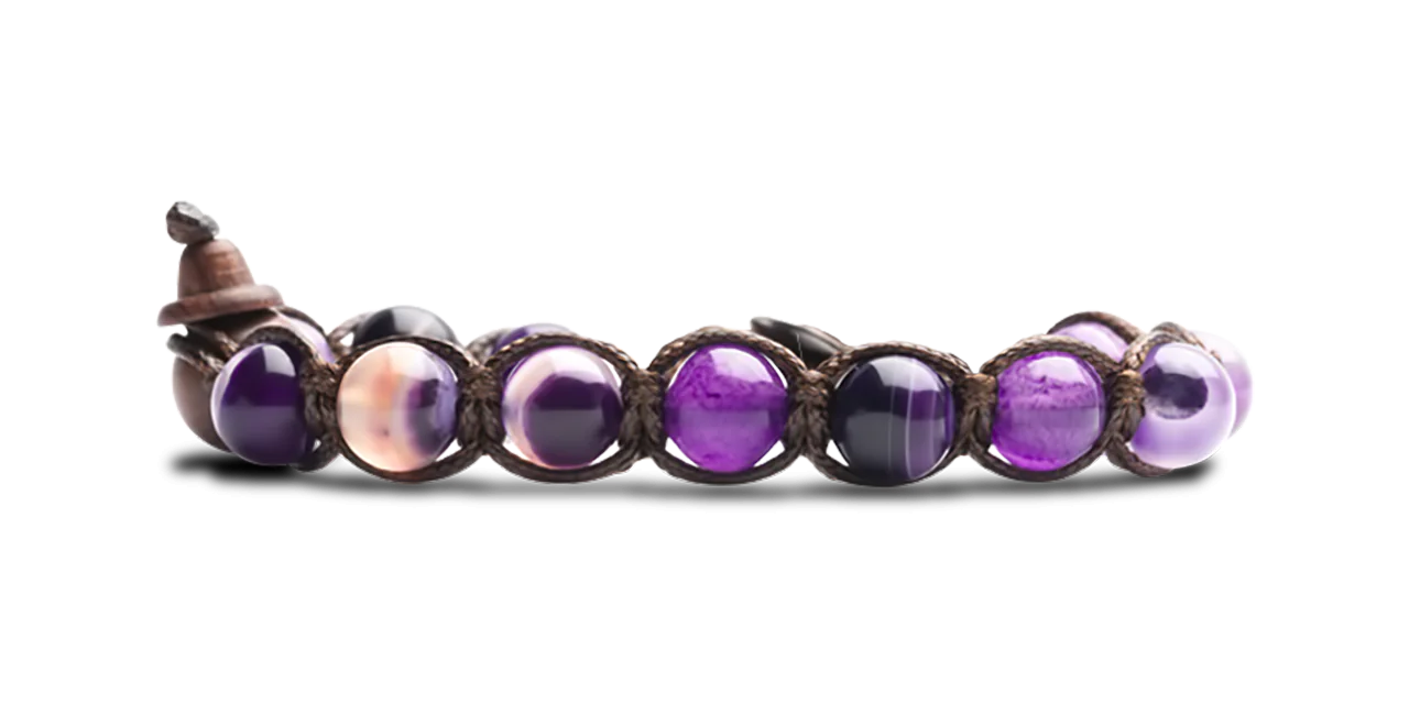 Tamashii® | Bracciale Classico (8mm) Agata Viola Striata | BHS900-85