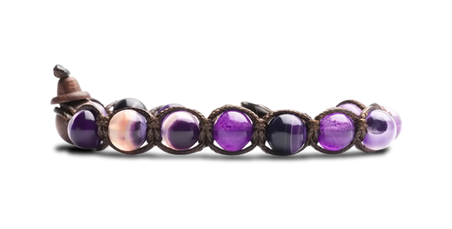 Tamashii® | Bracciale Classico (8mm) Agata Viola Striata | BHS900-85