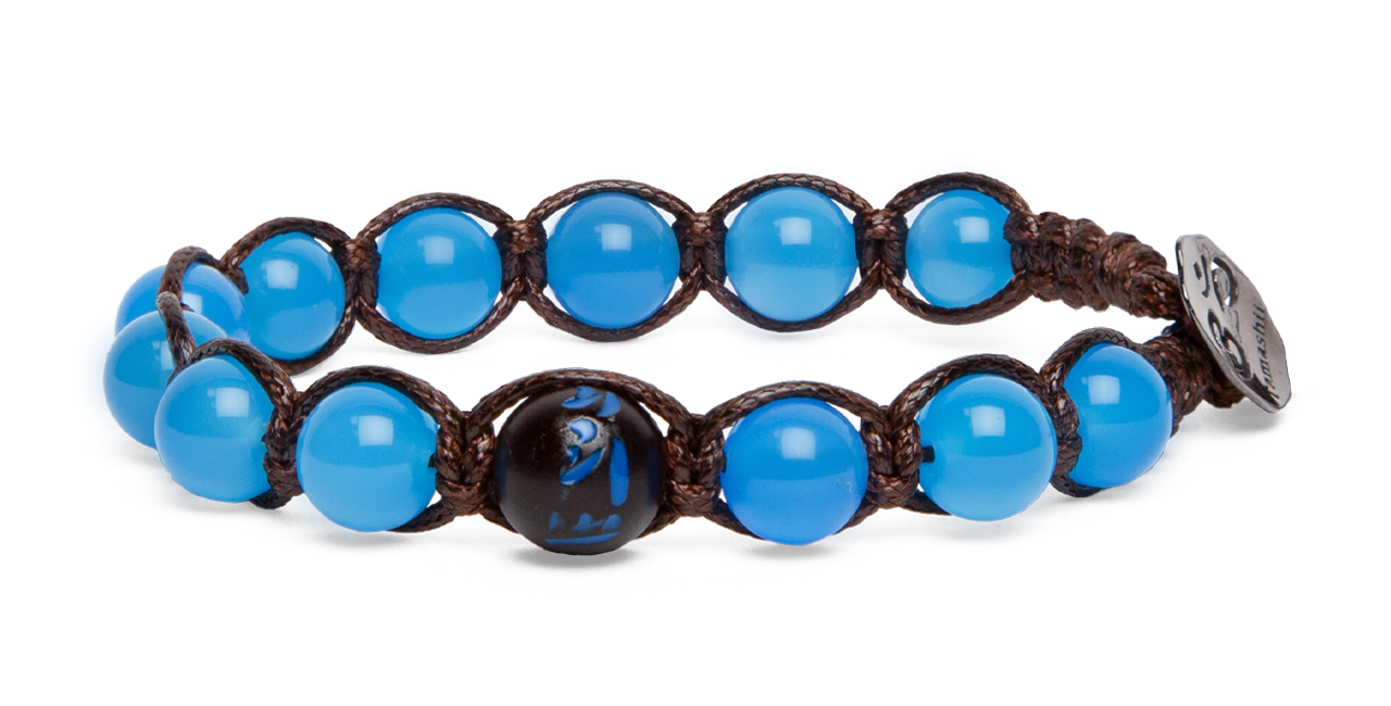 Tamashii® | Bracciale Cinque elementi Agata Blu - Spazio (8mm) | BHS906-18