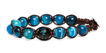 Tamashii® | Bracciale Cinque elementi Agata blu striata - Aria (8mm) | BHS906-141
