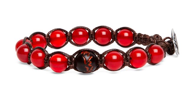 Tamashii® | Bracciale Cinque elementi Agata rosso passione - Fuoco (8mm) | BHS906-124