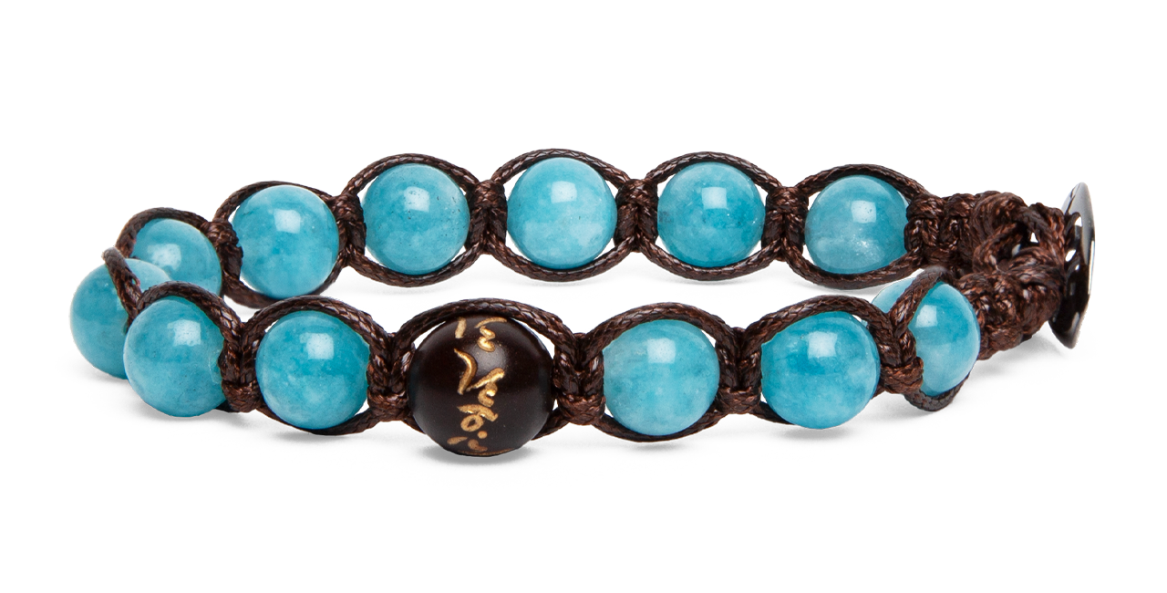 Tamashii® | Bracciale Cinque elementi Giada Sky blu - Terra (8mm) | BHS906-196
