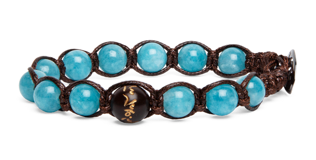 Tamashii® | Bracciale Cinque elementi Giada Sky blu - Terra (8mm) | BHS906-196