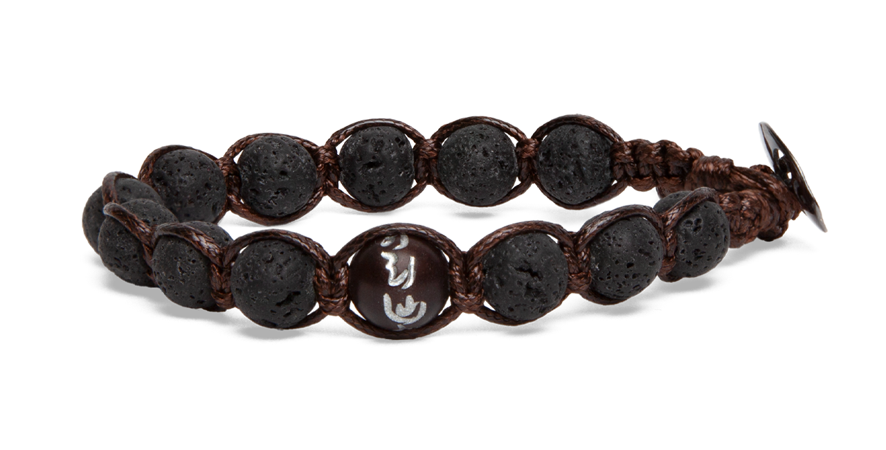 Tamashii® | Bracciale Cinque elementi Lava Nera - Acqua (8mm) | BHS906-98