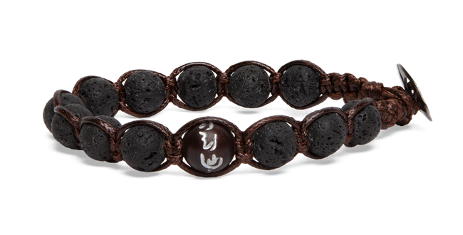 Tamashii® | Bracciale Cinque elementi Lava Nera - Acqua (8mm) | BHS906-98