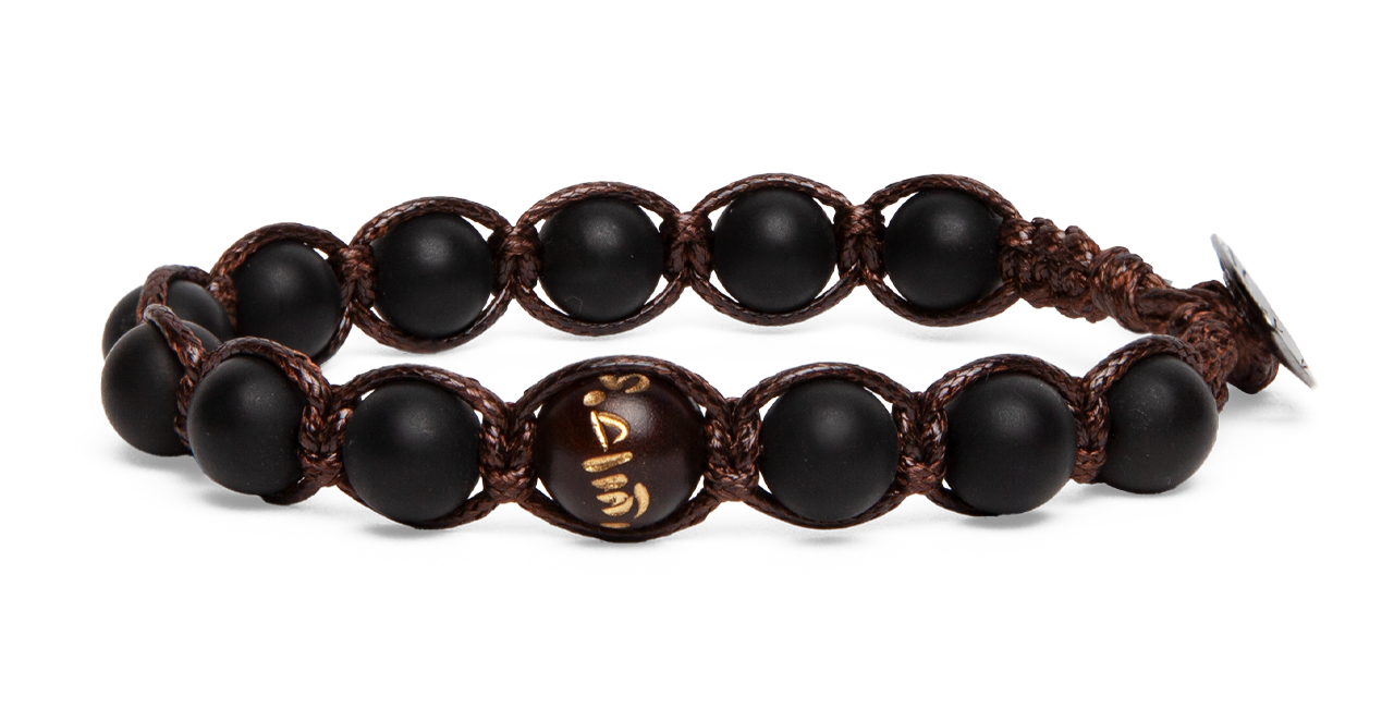 Tamashii® | Bracciale Cinque elementi Onice Satinato - Terra (8mm) | BHS906-64