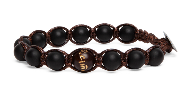 Tamashii® | Bracciale Cinque elementi Onice Satinato - Terra (8mm) | BHS906-64