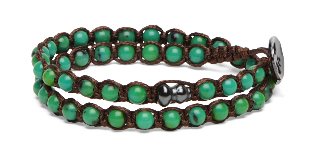 Tamashii® | Bracciale Essenza Turchese Verde (4mm) 2giri | BHS902-328