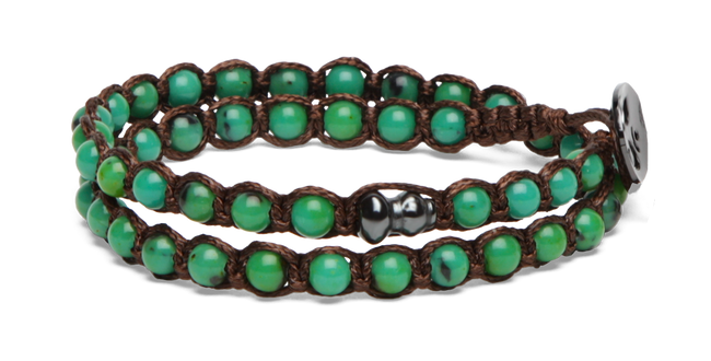 Tamashii® | Bracciale Essenza Turchese Verde (4mm) 2giri | BHS902-328