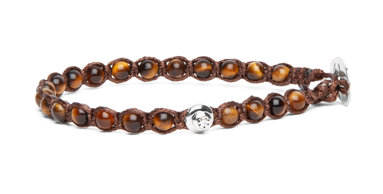 Tamashii® | Bracciale Essenza Occhio di tigre marrone (4mm) | BHS907-214
