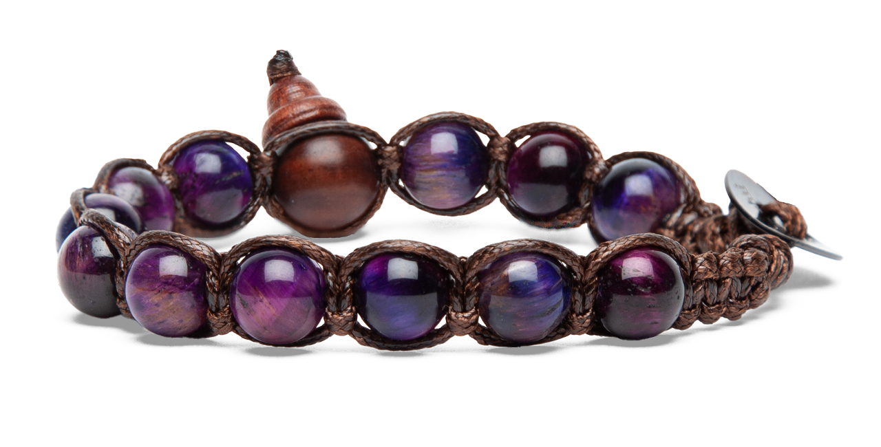 Tamashii® | Bracciale Classico (8mm) Occhio di Tigre Viola | BHS900-331
