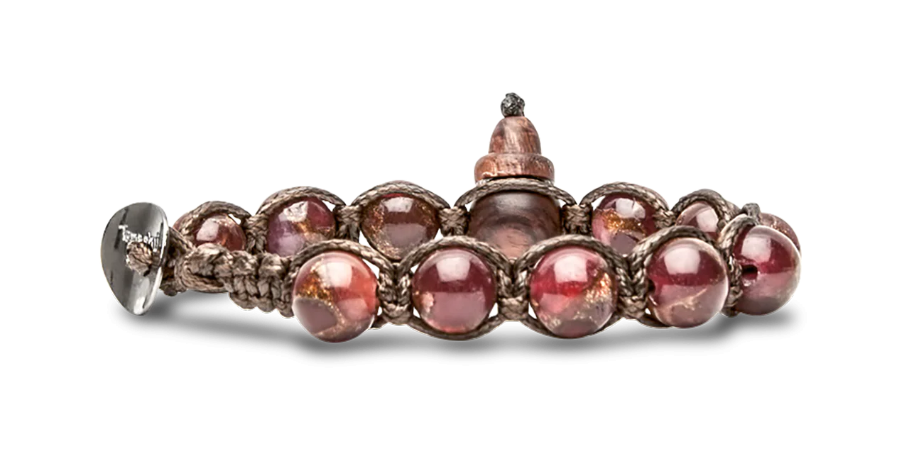 Tamashii® | Bracciale Classico (8mm) Quarzo Mosaico Rosso | BHS900-239