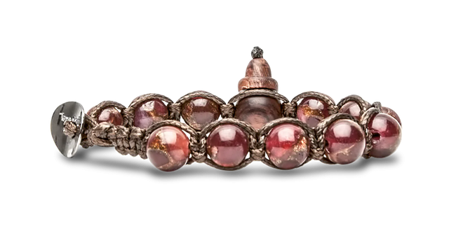 Tamashii® | Bracciale Classico (8mm) Quarzo Mosaico Rosso | BHS900-239