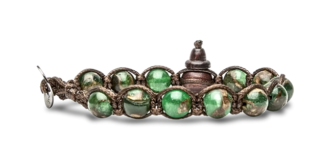 Tamashii® | Bracciale Classico (8mm) Quarzo Mosaico Verde | BHS900-237