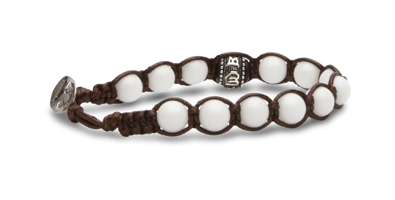 Tamashii® | Bracciale Ruota della Preghiera Agata Bianca (8mm) | BHS1100-14