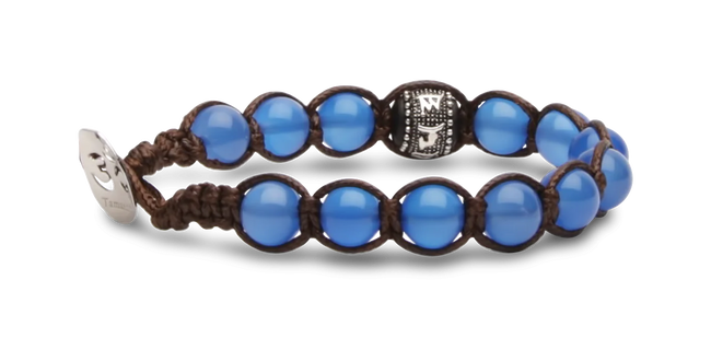 Tamashii® | Bracciale Ruota della Preghiera Agata Blu (8mm) | BHS1100-18