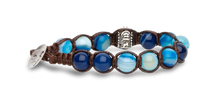 Tamashii® | Bracciale Ruota della Preghiera Agata Blu Striata (8mm) | BHS1100-141